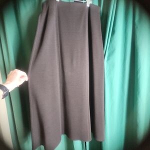 Eileen Fisher A-Line Wool Blend Dark Brown Long Skirt - Italian Yarn